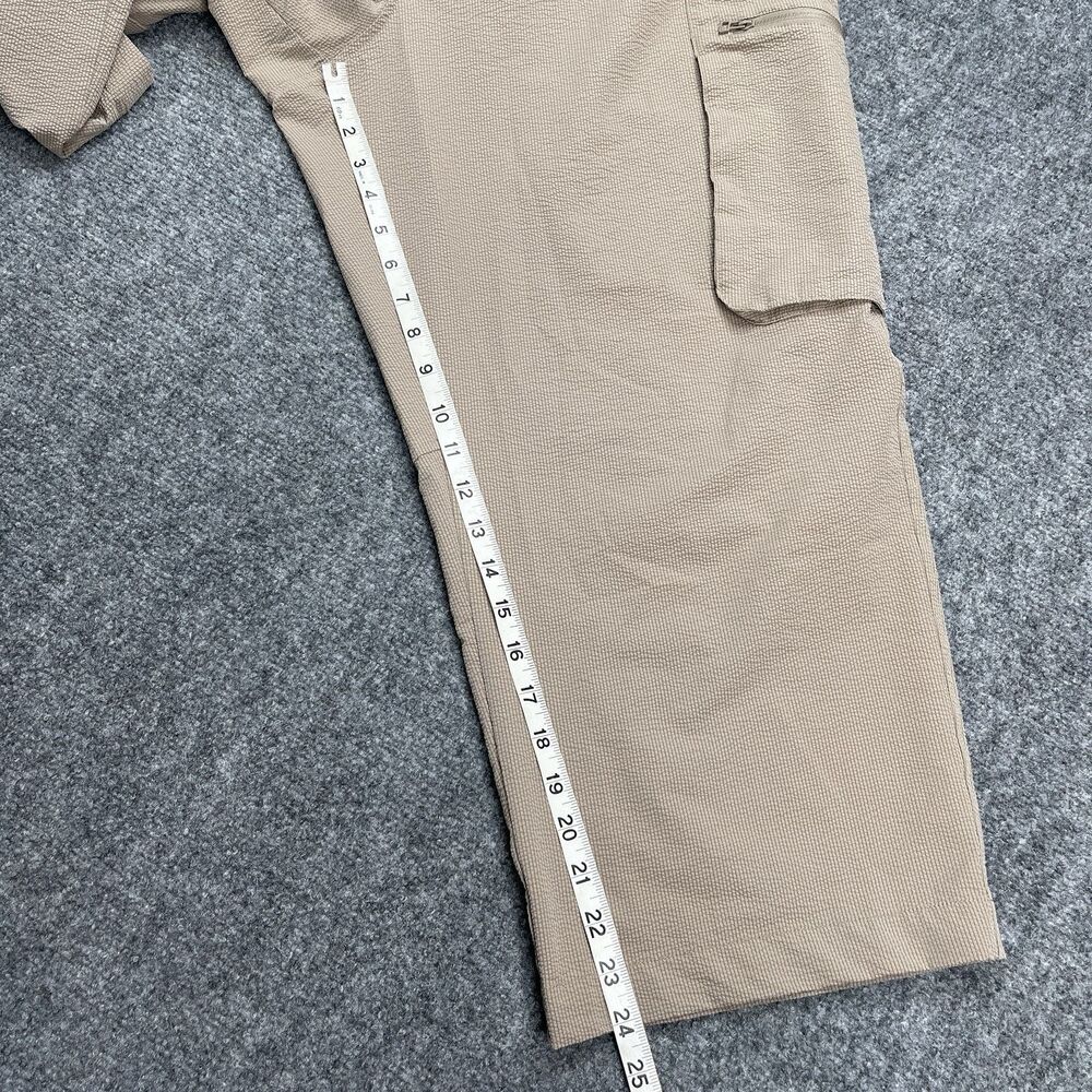 Sage Collective Pants Womens XL Textured Tapered Leg Cargo Crop Beige Pull On - Picture 11 of 13